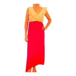 American Vintage Mid Century Peignoir Slip Dress Long Maxi House Evening Dress M